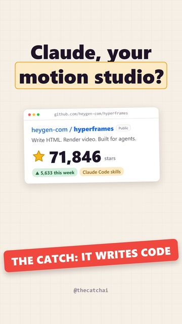 Claude, your motion studio?. The catch: It writes code
