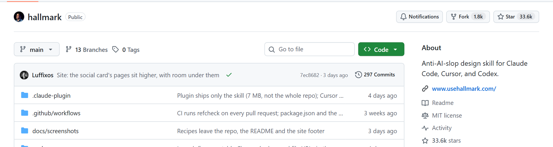 Nutlope/hallmark on GitHub, October 26, 2026