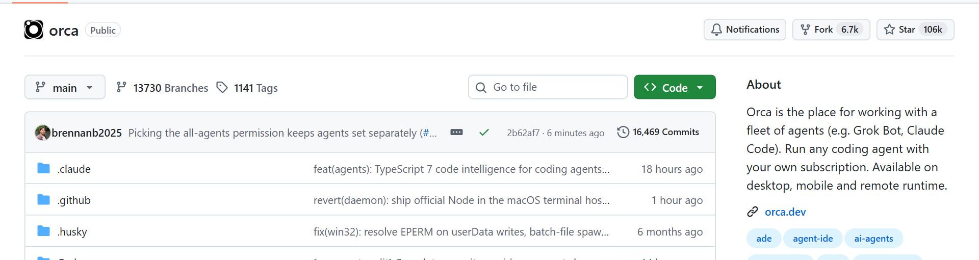 stablyai/orca on GitHub, October 26, 2026