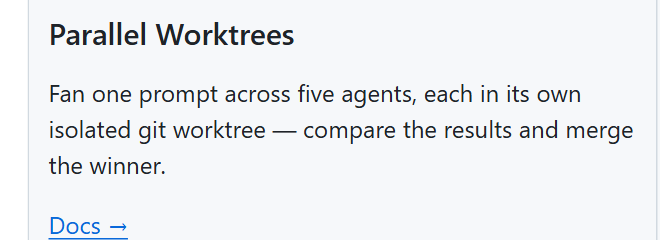 Parallel worktrees, from the README