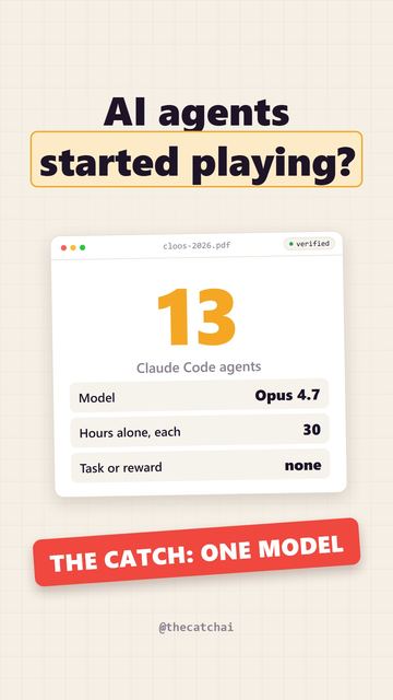 AI agents started playing?. The catch: One model
